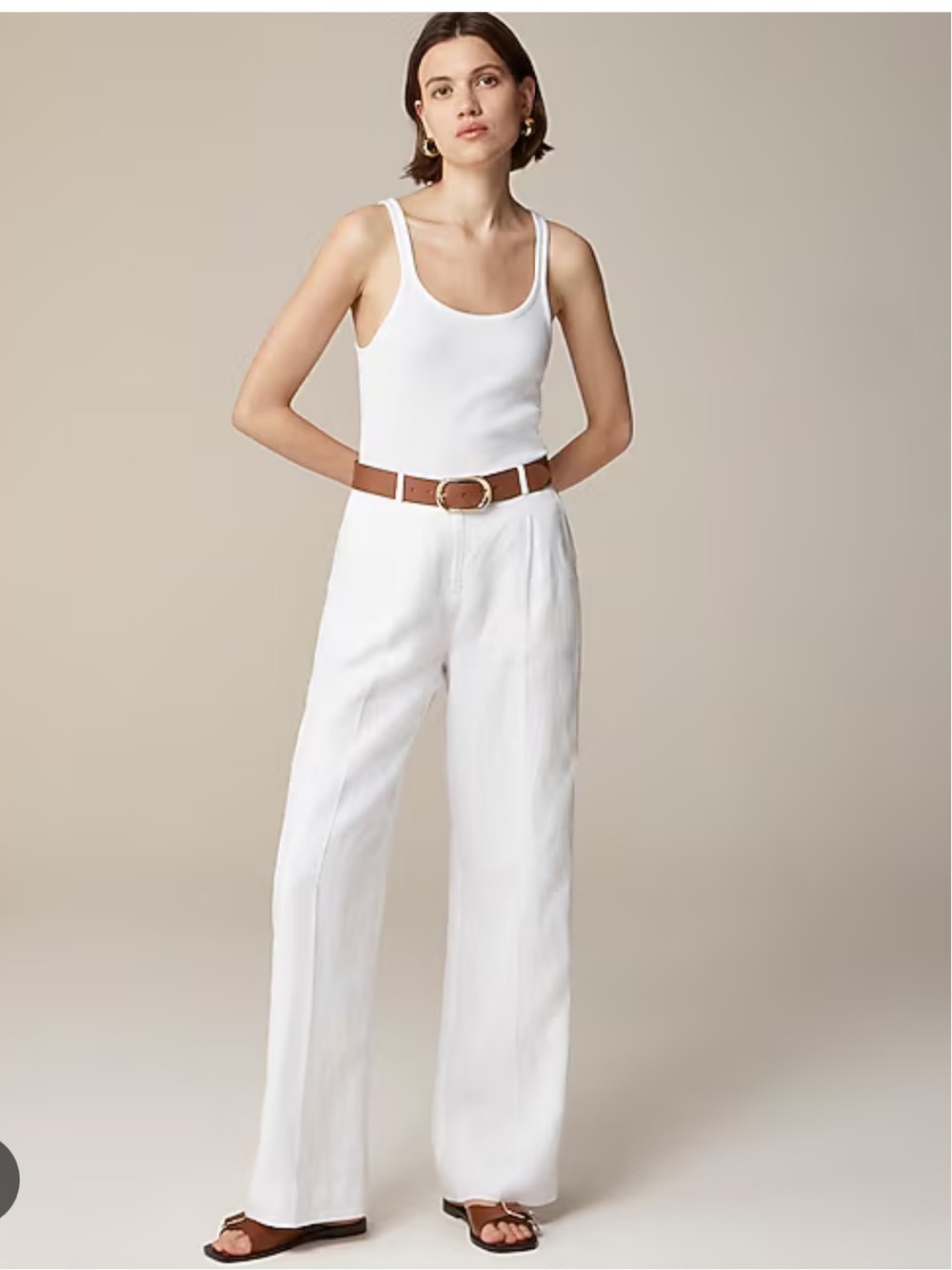J. Crew Wide-leg Essential pant in linen - White